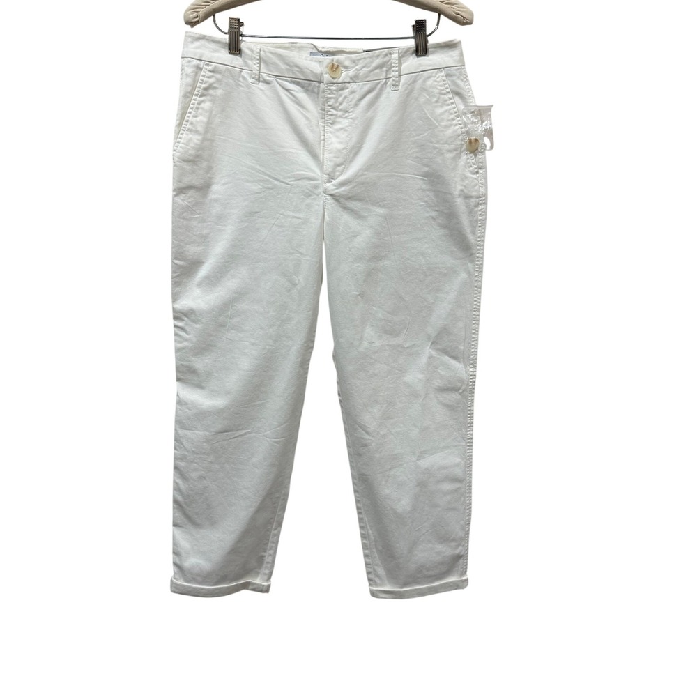 Croft & Barrow Womens White Relaxed Mid Rise Pants Size 10 NEW